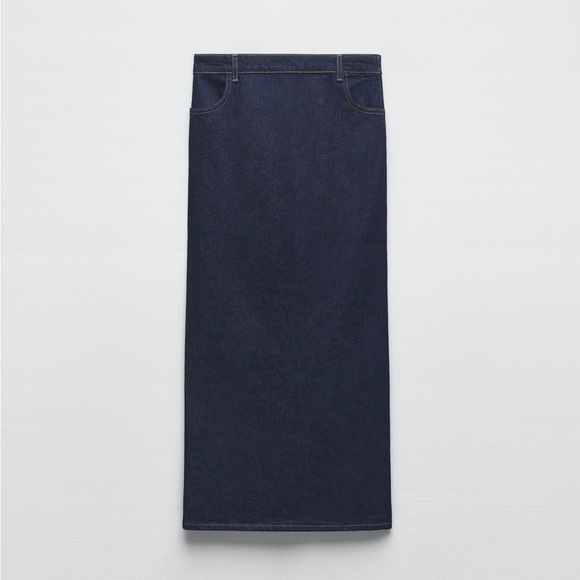 Zara Slit Denim Skirt - Picture 2 of 4